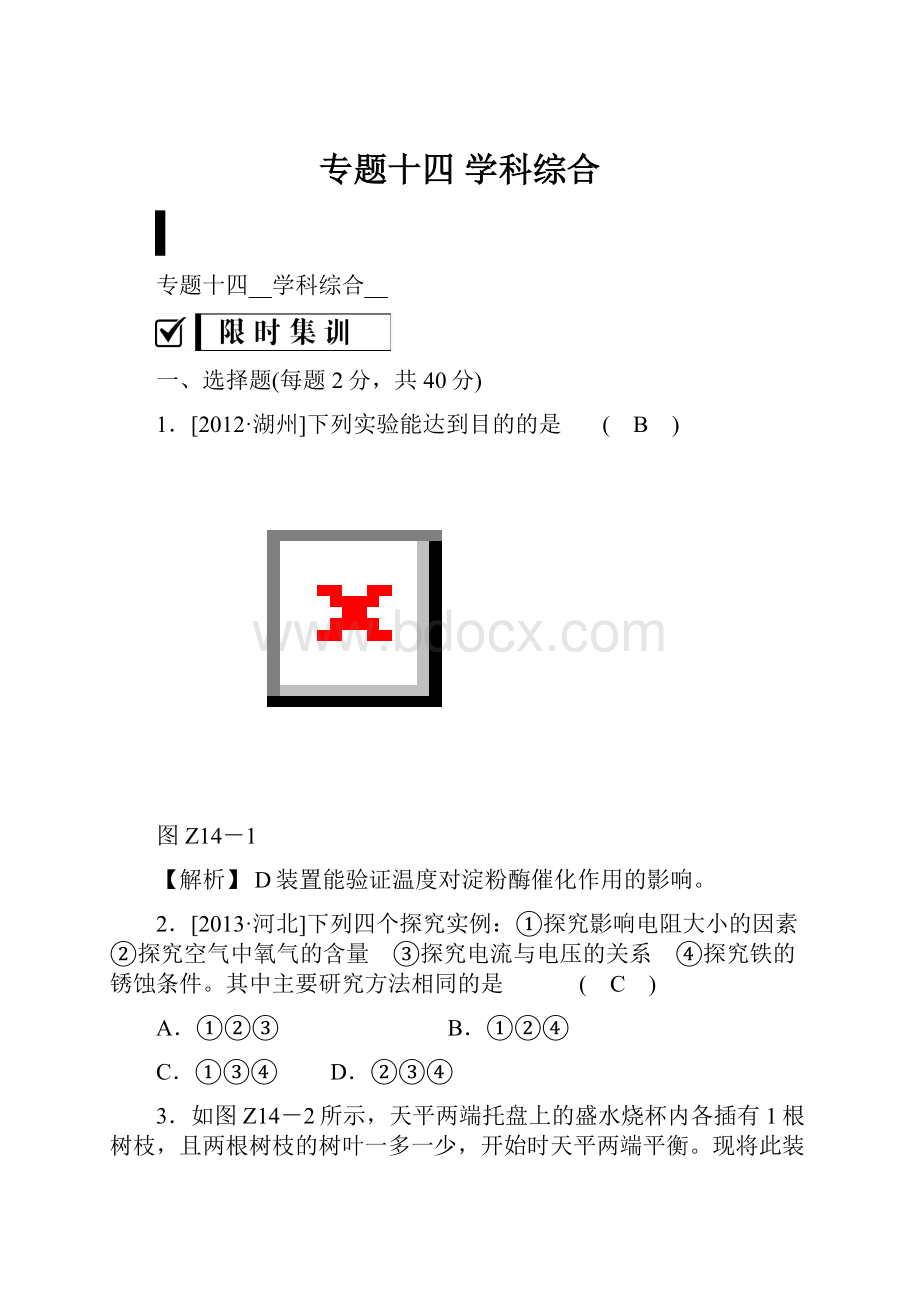 专题十四 学科综合.docx_第1页