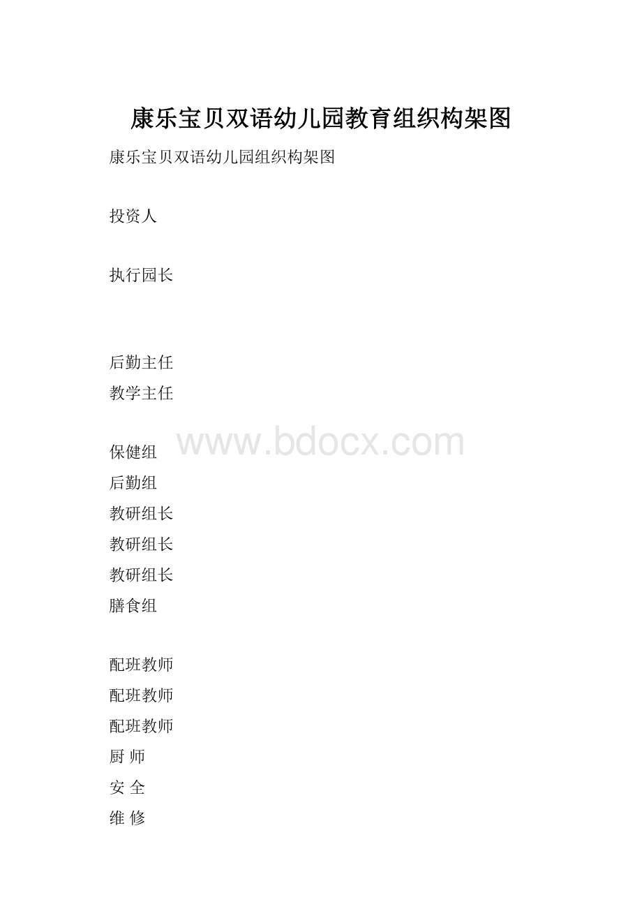 康乐宝贝双语幼儿园教育组织构架图.docx_第1页