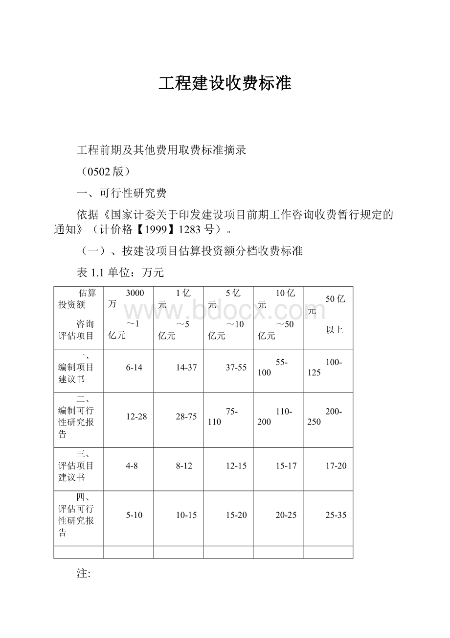 工程建设收费标准.docx