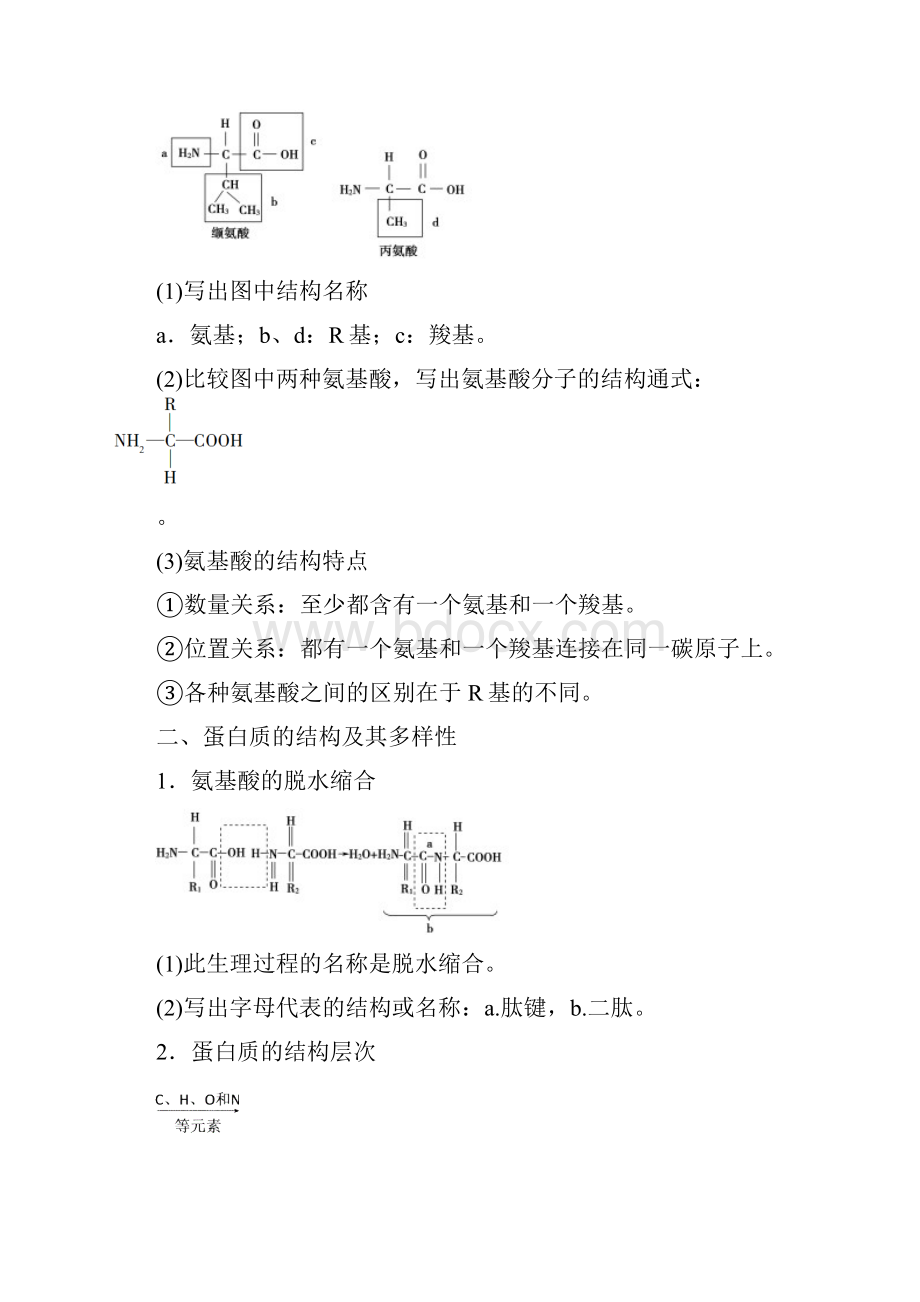学年高中生物 第二章 组成细胞的分子 第2节 生命活动的主要承担者蛋白质学案.docx_第2页