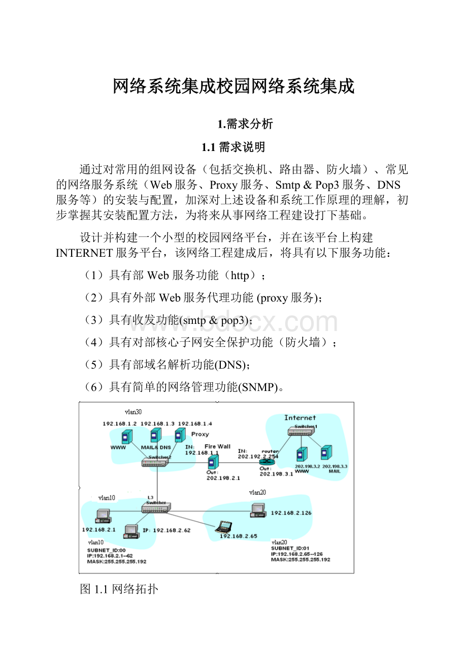 网络系统集成校园网络系统集成.docx