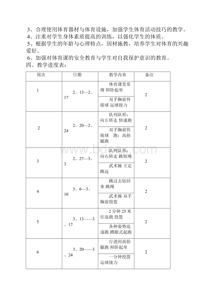 六年级下册体育教学计划及教案.docx_第2页