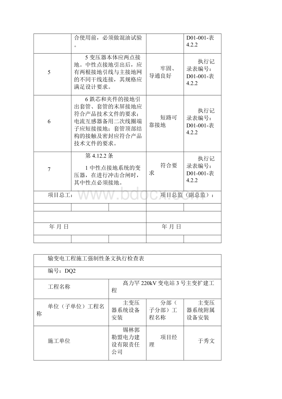 输变电工程施工强制性条文检查执行检查记录.docx_第3页