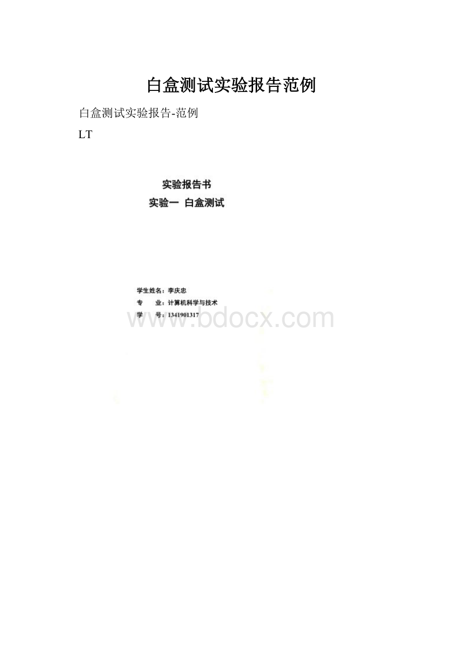 白盒测试实验报告范例.docx_第1页