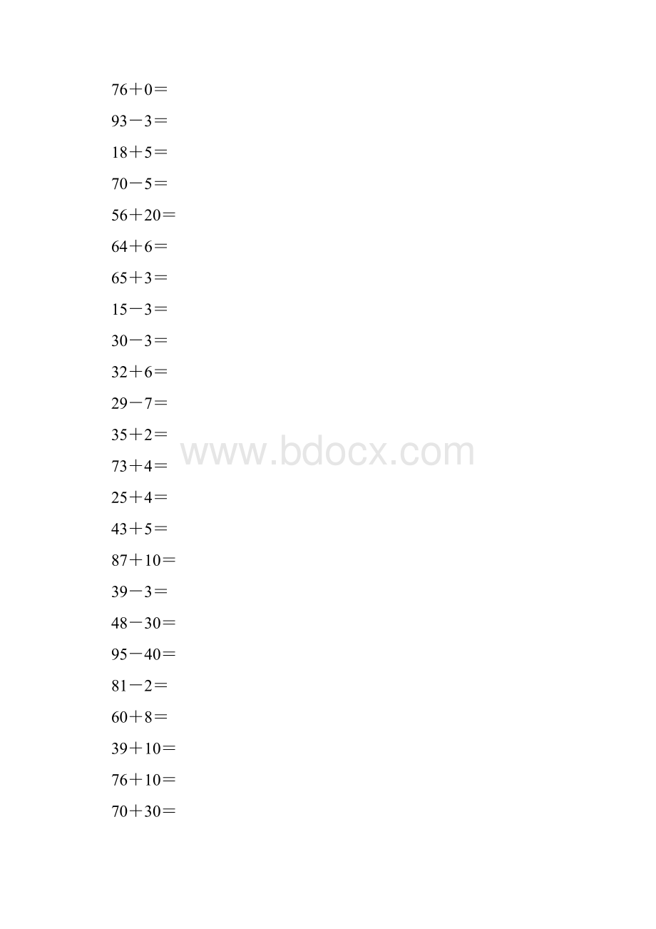 小学一年级100以内加减法口算练习题1000道.docx_第3页