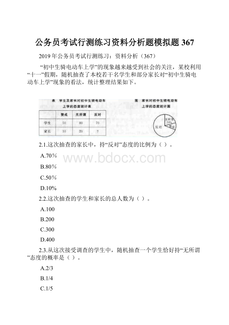 公务员考试行测练习资料分析题模拟题367.docx