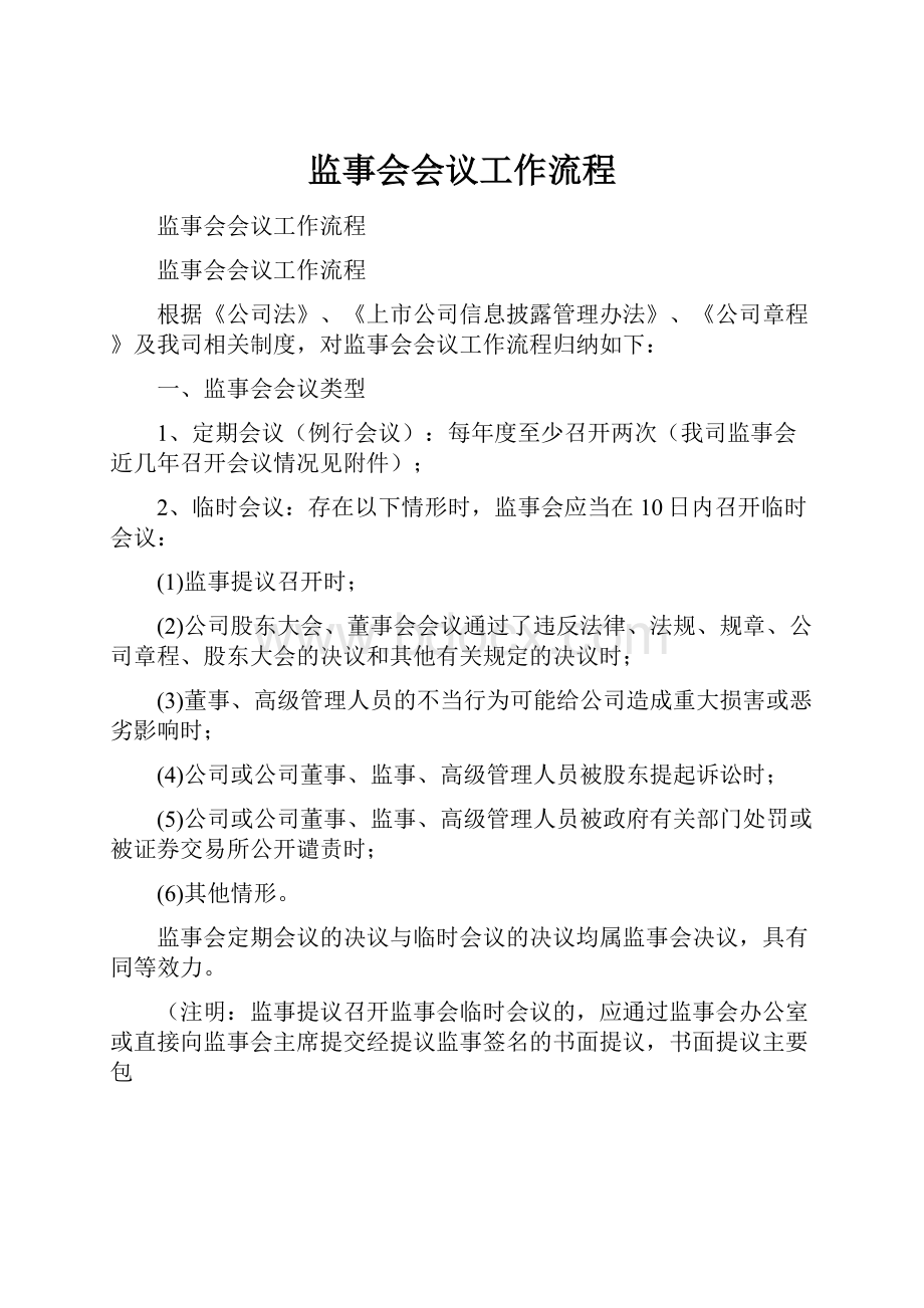 监事会会议工作流程.docx_第1页