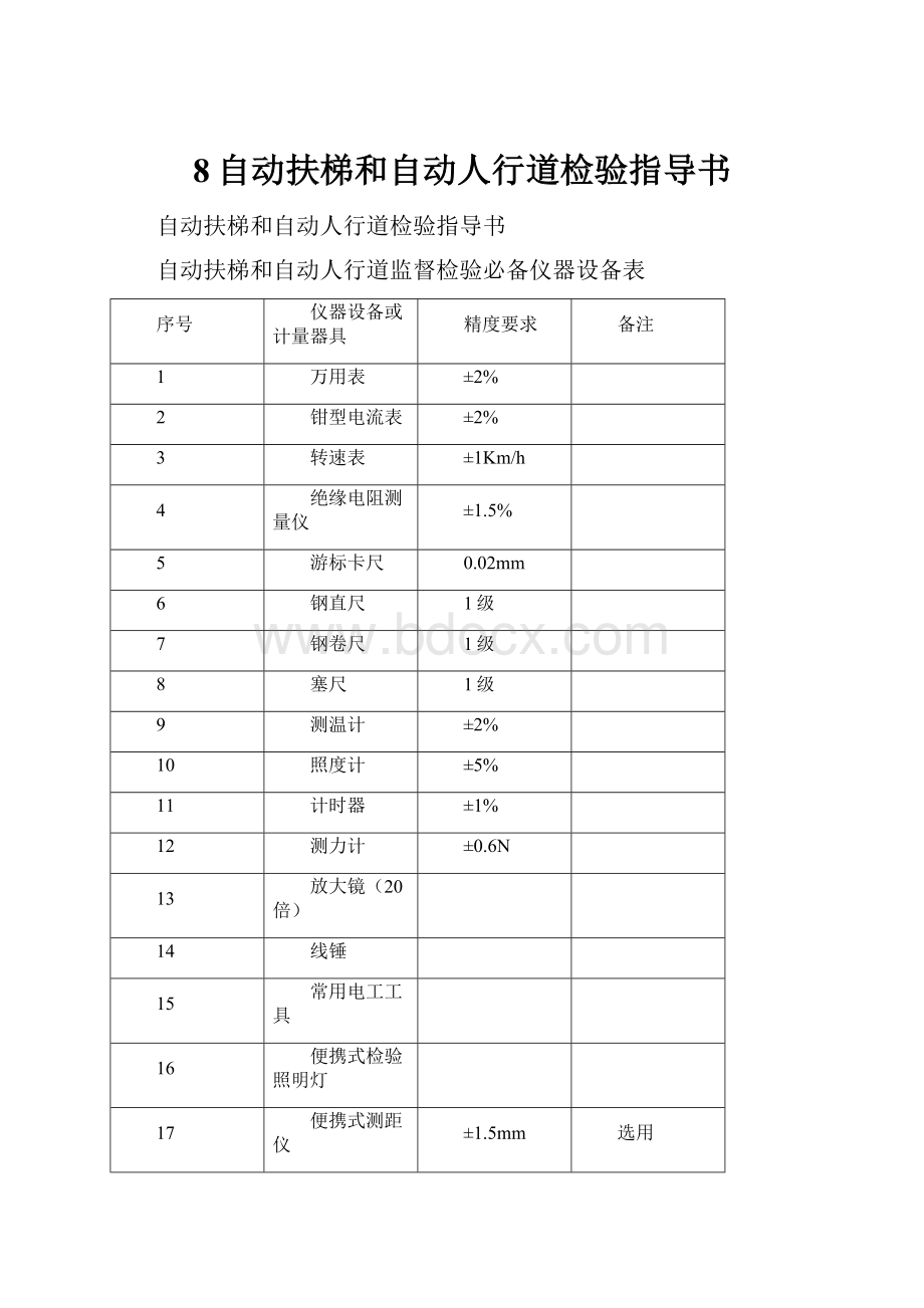 8自动扶梯和自动人行道检验指导书.docx_第1页