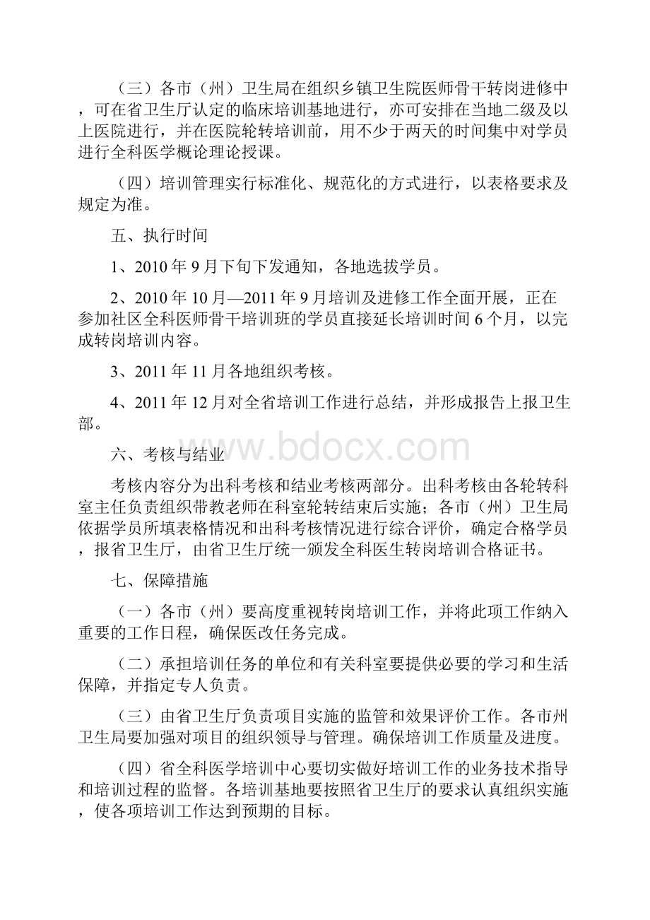 吉林省全科医生转岗培训实施办法.docx_第3页