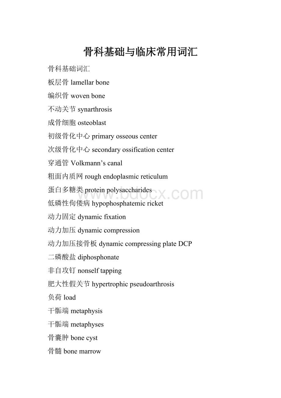 骨科基础与临床常用词汇.docx_第1页