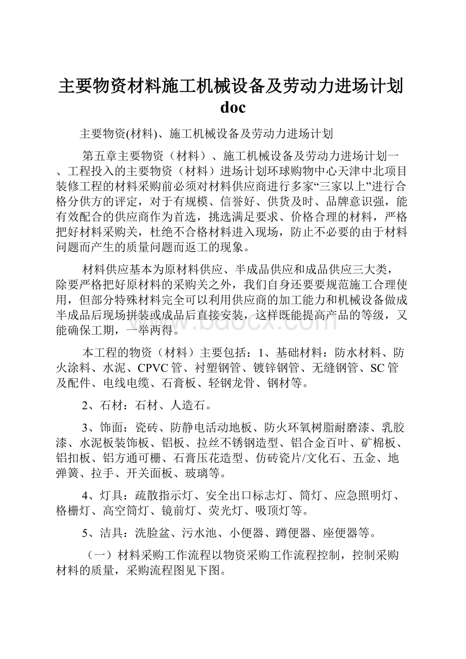 主要物资材料施工机械设备及劳动力进场计划doc.docx_第1页