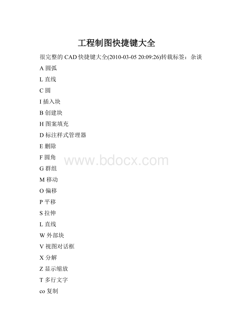 工程制图快捷键大全.docx_第1页