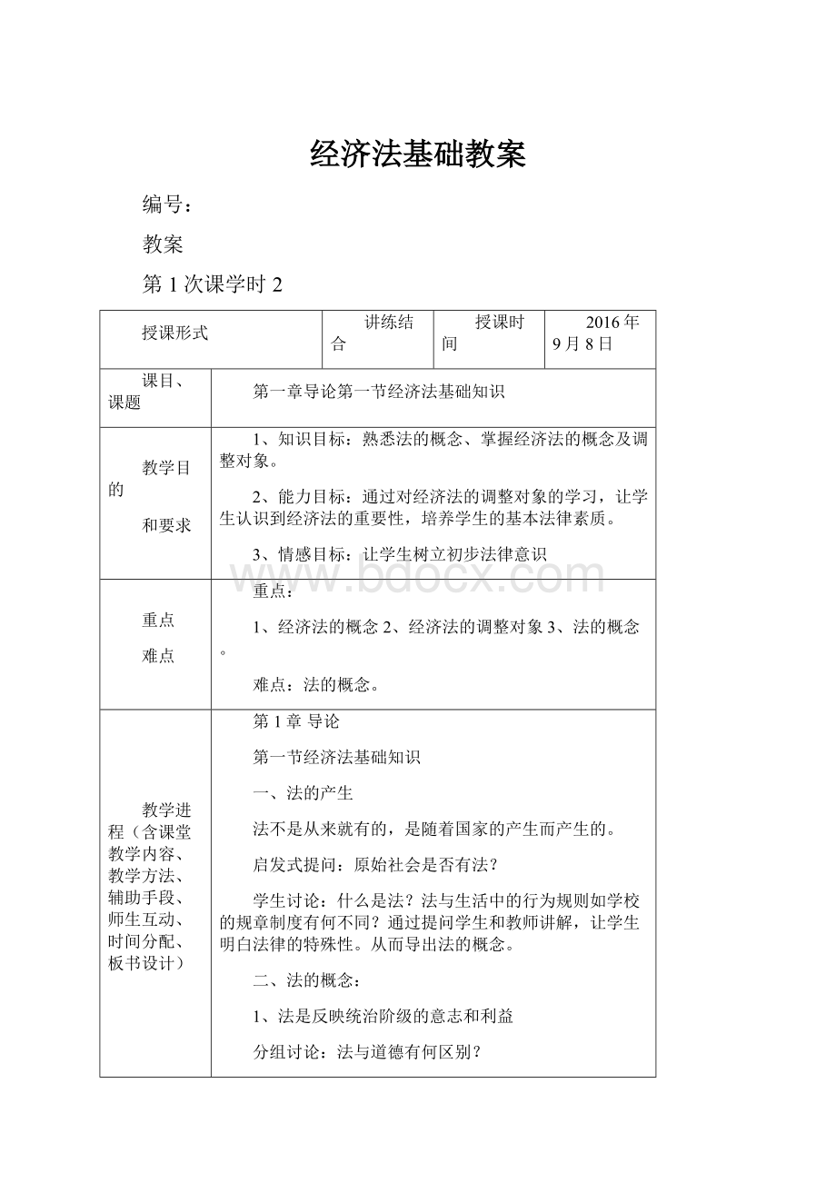 经济法基础教案.docx