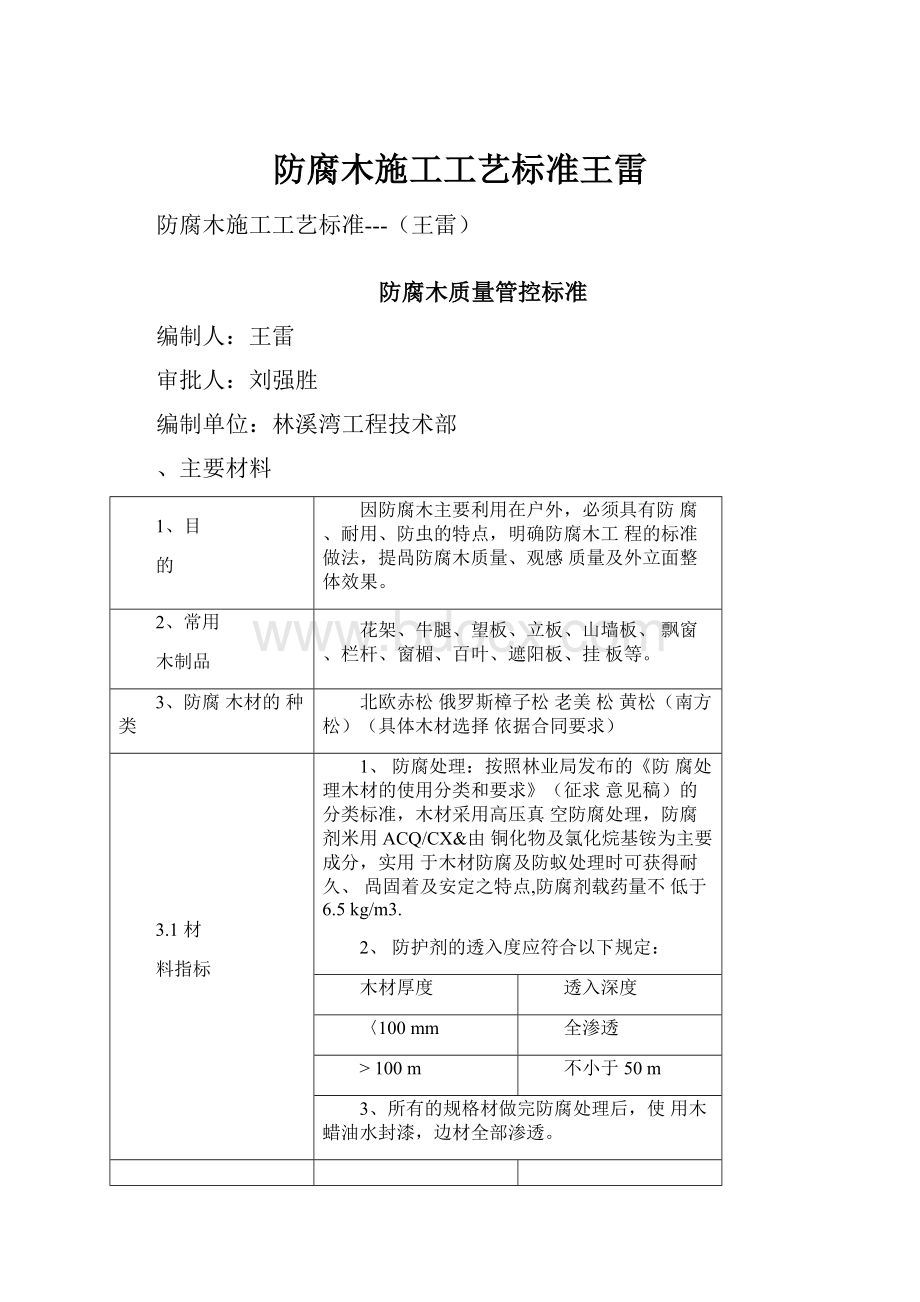 防腐木施工工艺标准王雷.docx