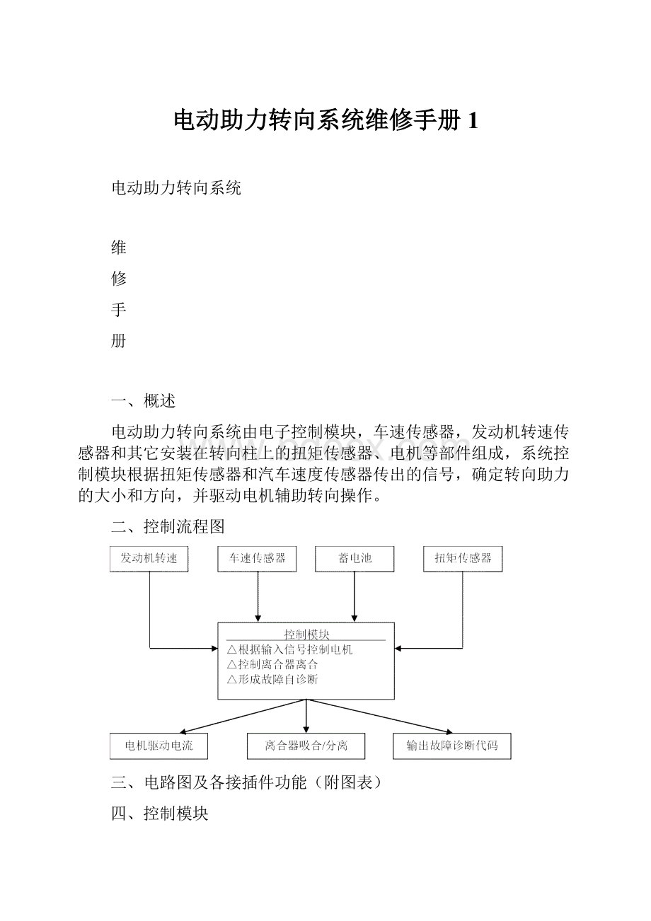 电动助力转向系统维修手册1.docx_第1页