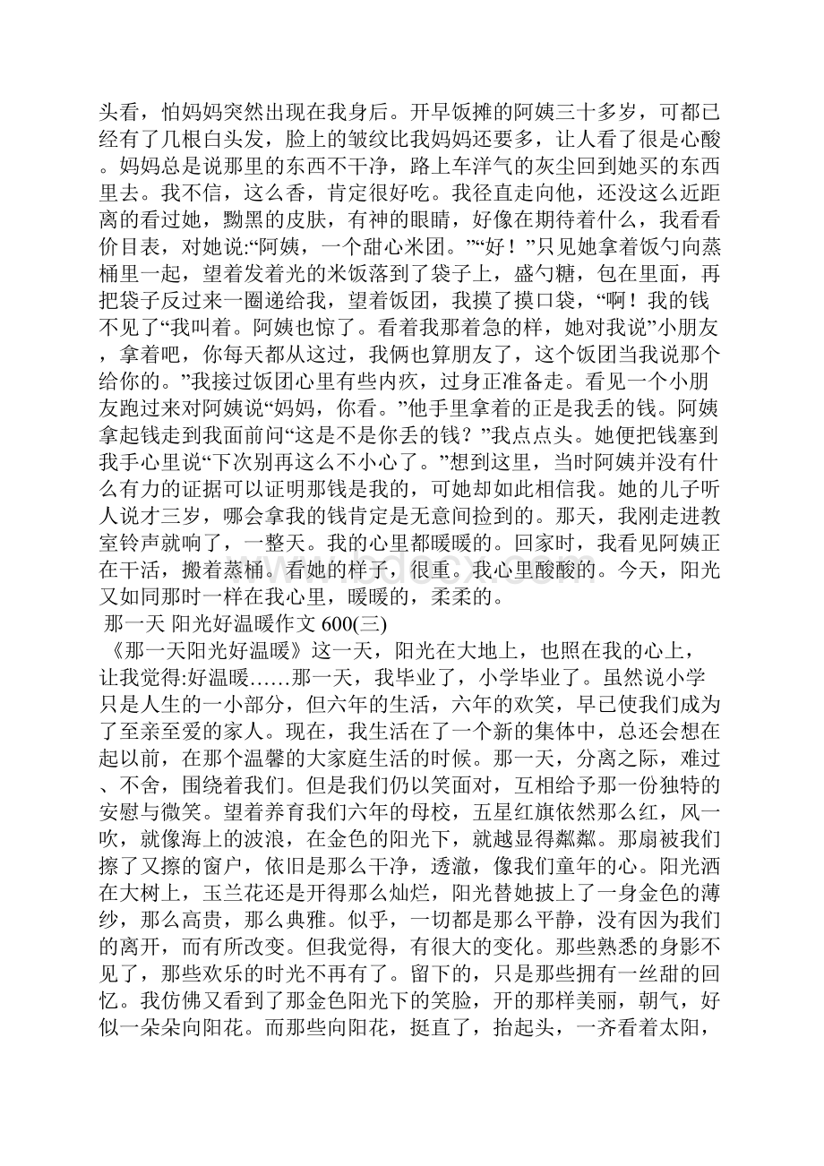 那一天 阳光好温暖作文600.docx_第2页