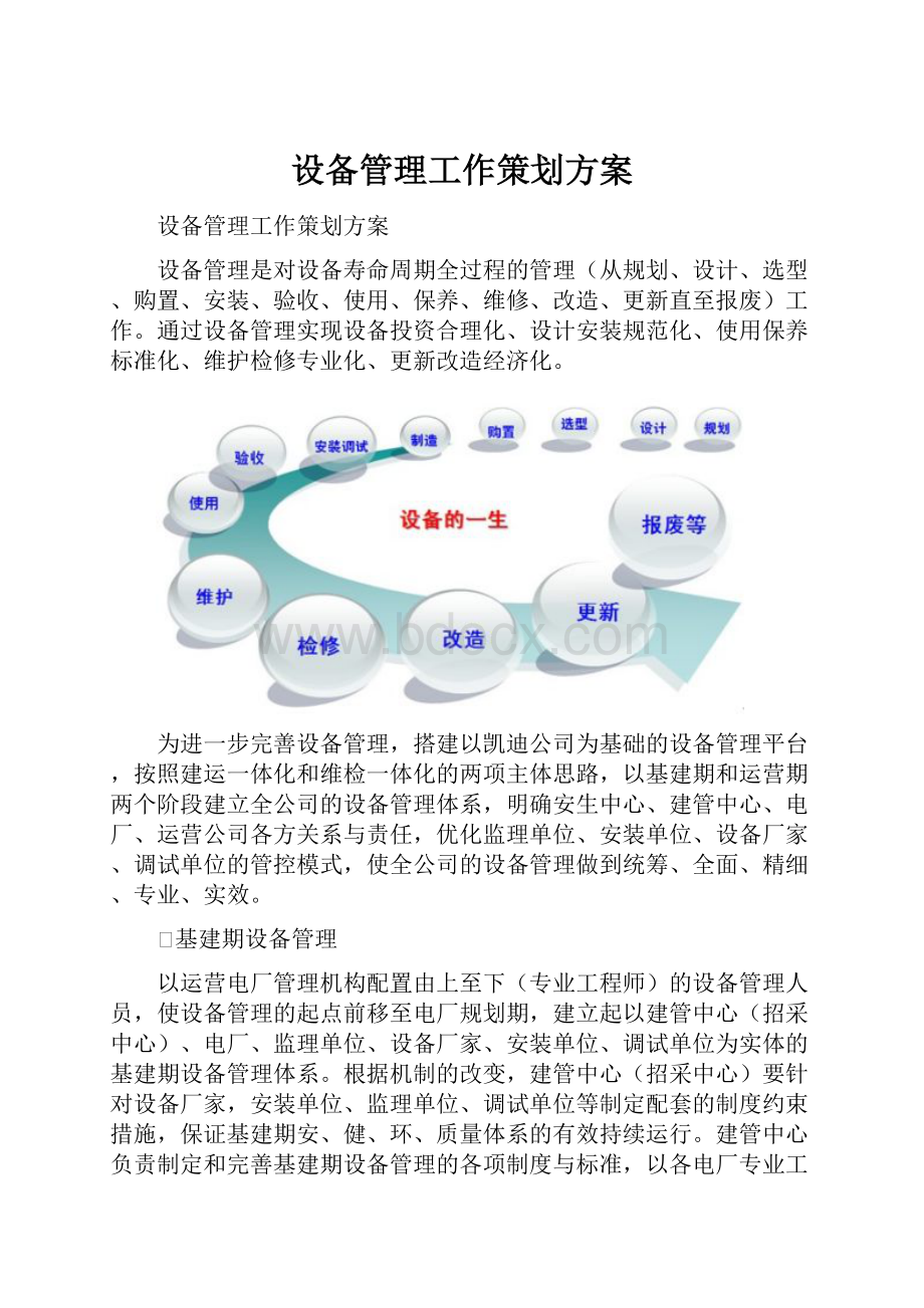 设备管理工作策划方案.docx