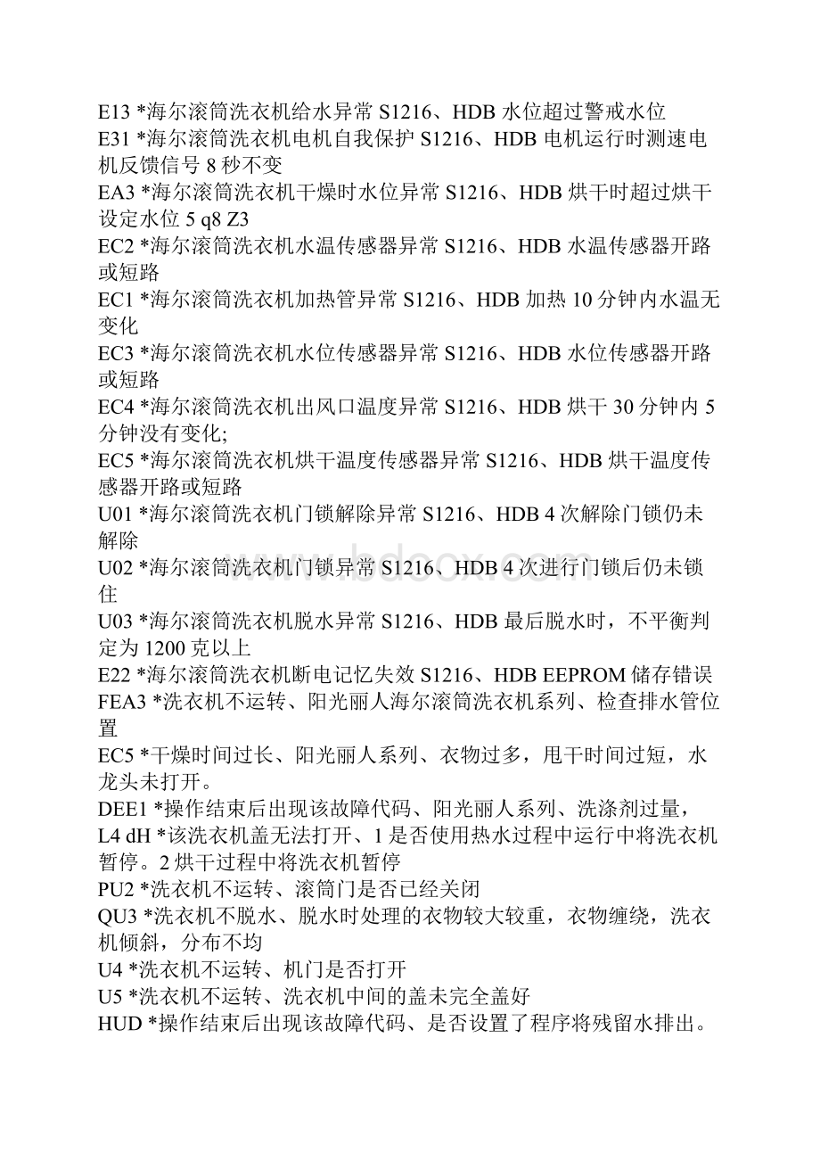 最新海尔全自动洗衣机故障代码doc.docx_第3页