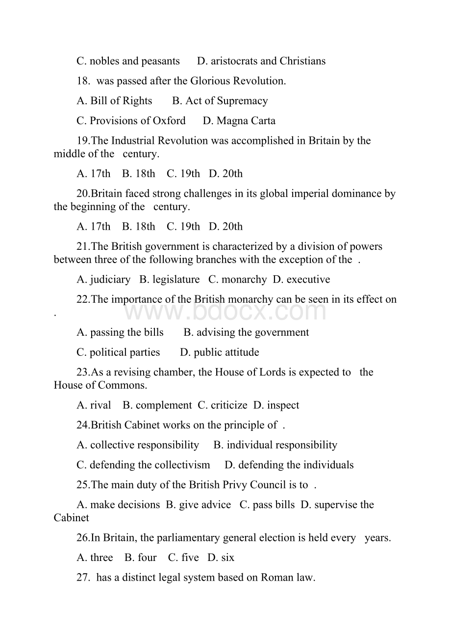 英语国家概况 谢福之 课后答案.docx_第3页