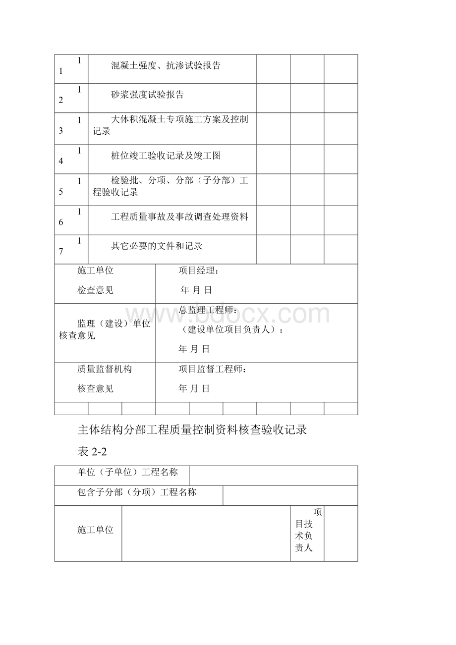 工程质量控制资料核查验收记录表大全doc 30页正式版.docx_第2页