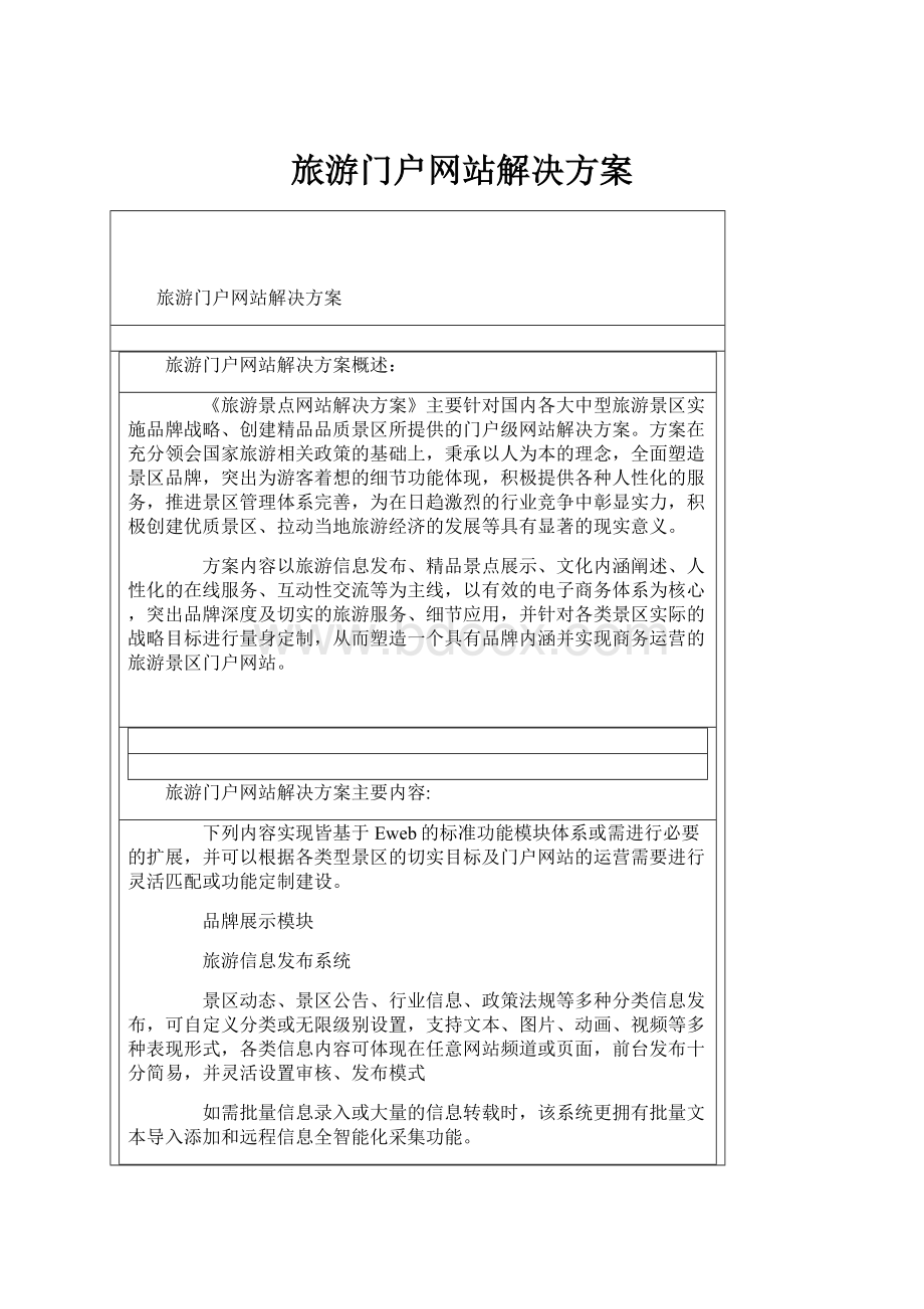 旅游门户网站解决方案.docx