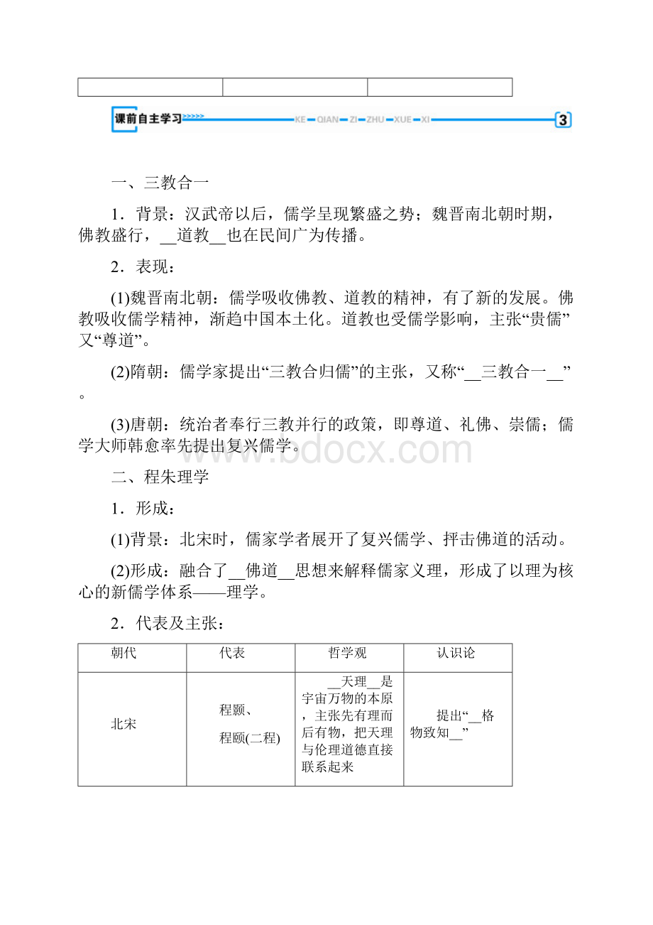 历史学科教案学案知识点分析课时作业单元检测详细版宋明理学.docx_第3页