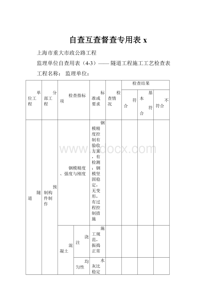 自查互查督查专用表x.docx