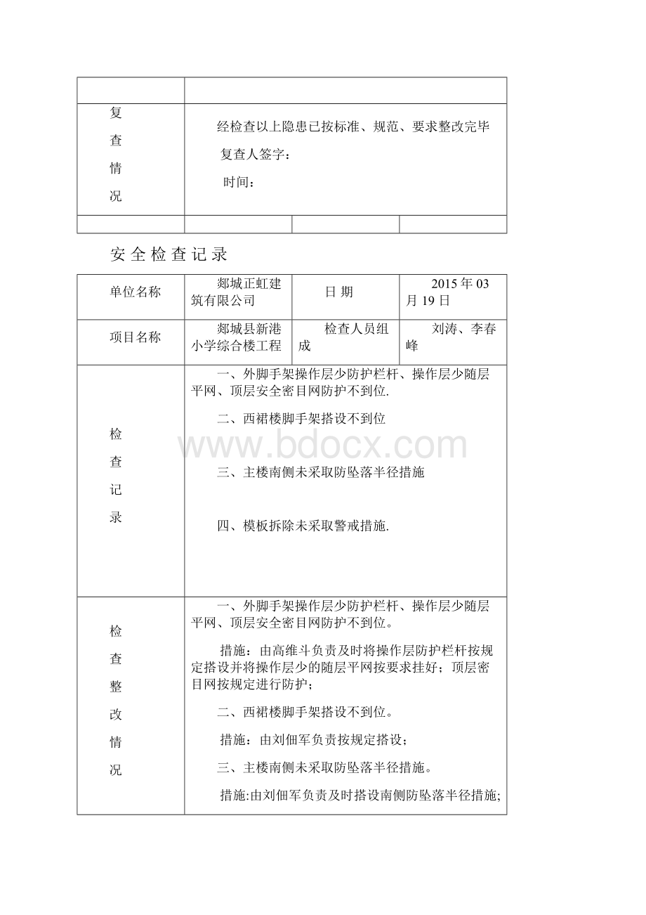 施工现场周检记录.docx_第2页