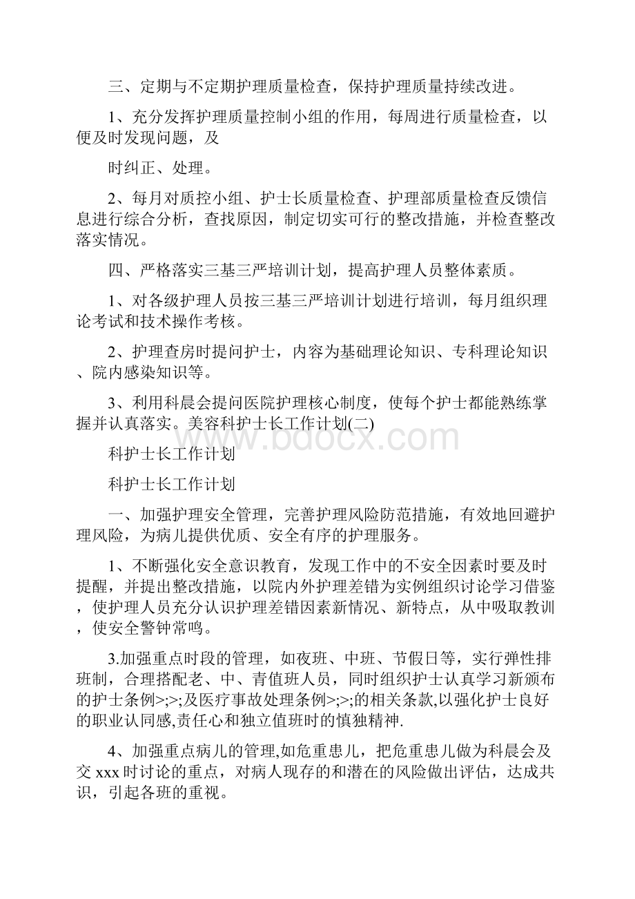 工作计划 美容科护士长工作计划.docx_第2页