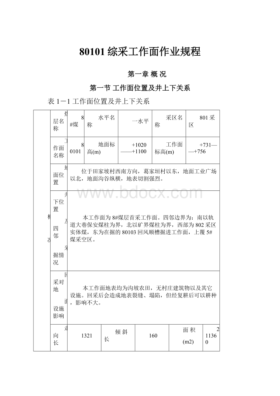 80101综采工作面作业规程.docx