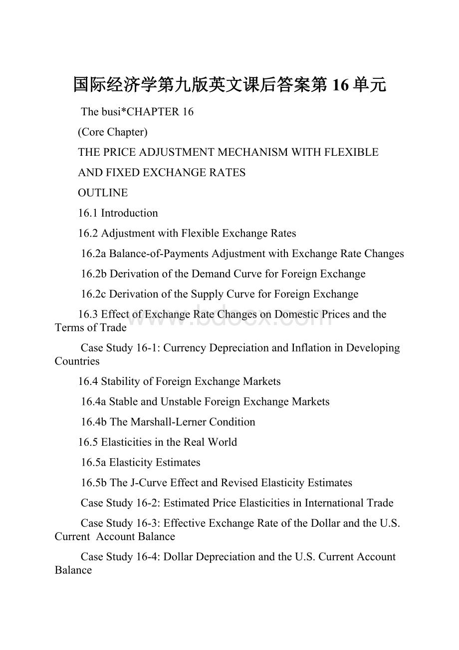 国际经济学第九版英文课后答案第16单元.docx