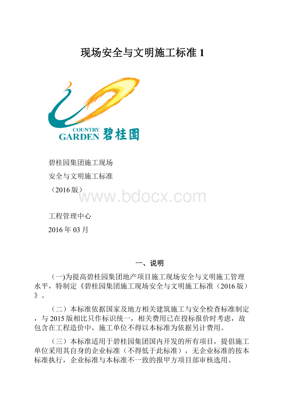 现场安全与文明施工标准1.docx_第1页