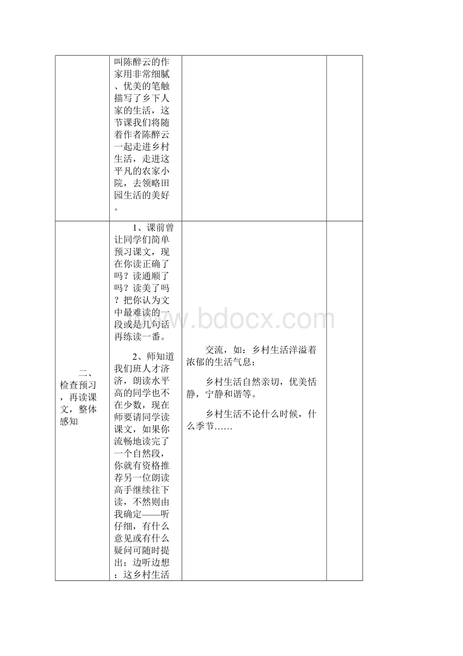 强烈推荐人教版小学四年级下册语文表格教案第六单元.docx_第2页