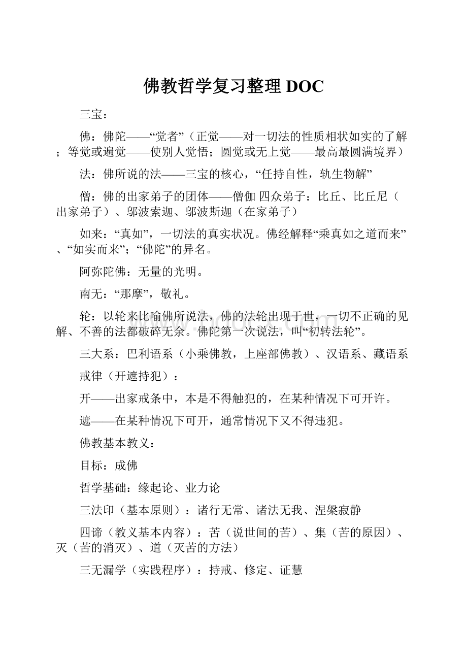 佛教哲学复习整理DOC.docx_第1页