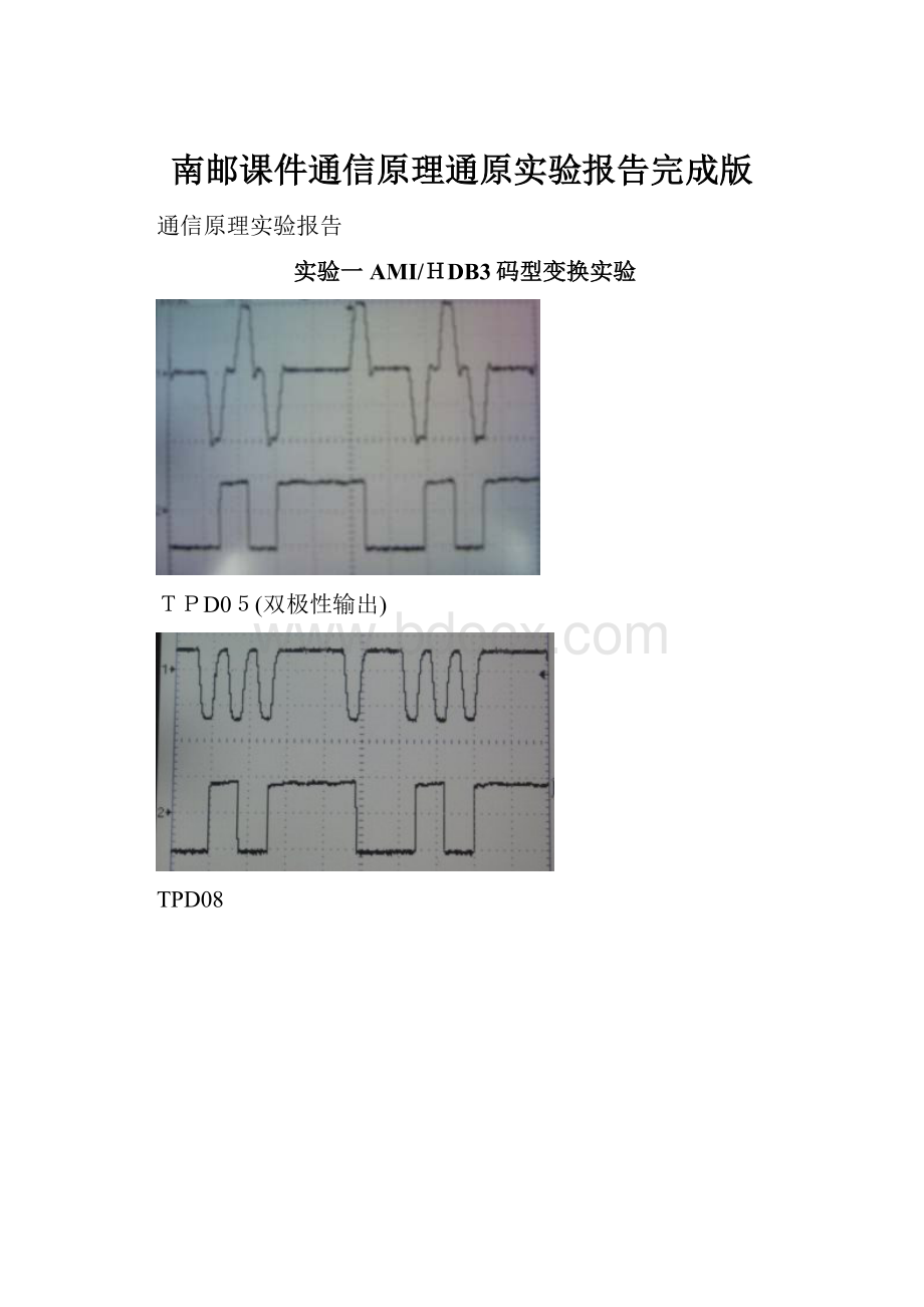 南邮课件通信原理通原实验报告完成版.docx_第1页