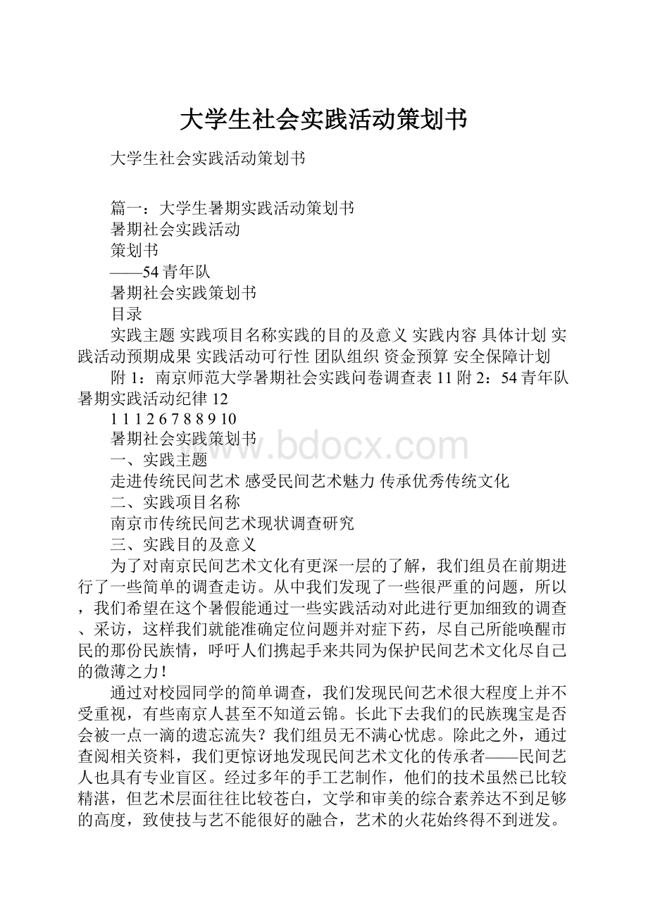 大学生社会实践活动策划书.docx