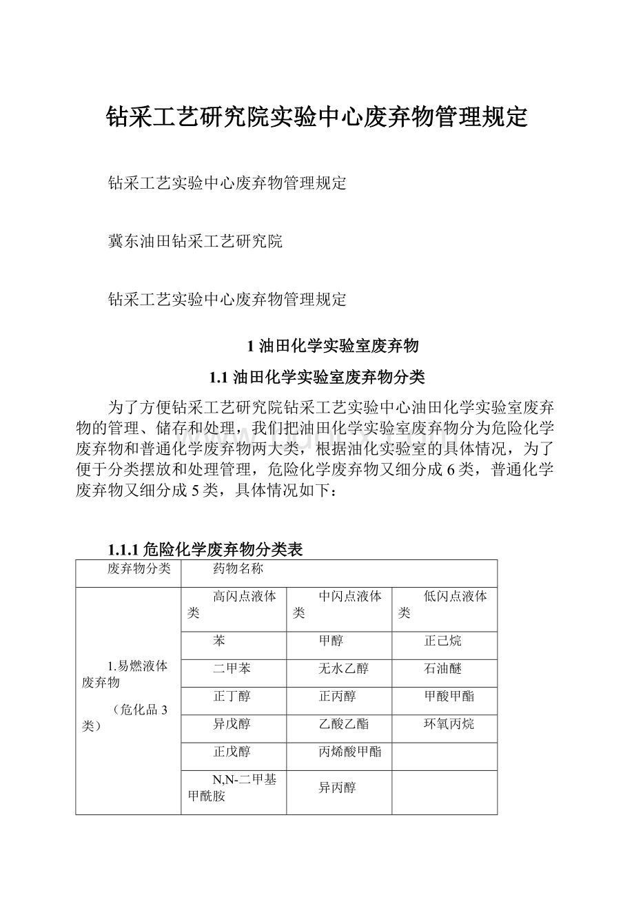 钻采工艺研究院实验中心废弃物管理规定.docx