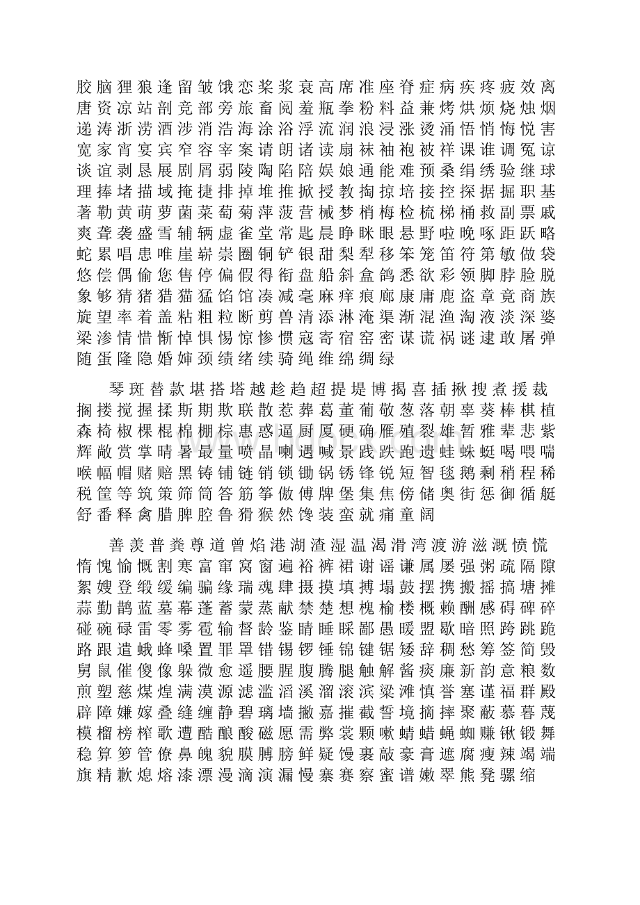 常用2500个汉字楷体.docx_第3页