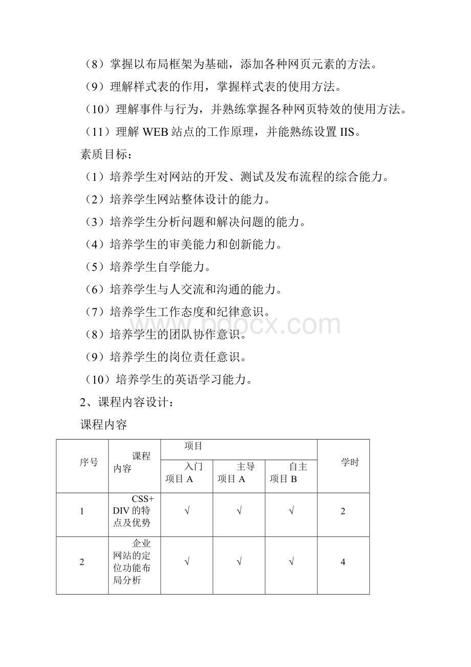 项目化教学整体设计《制作企业网站》.docx_第3页