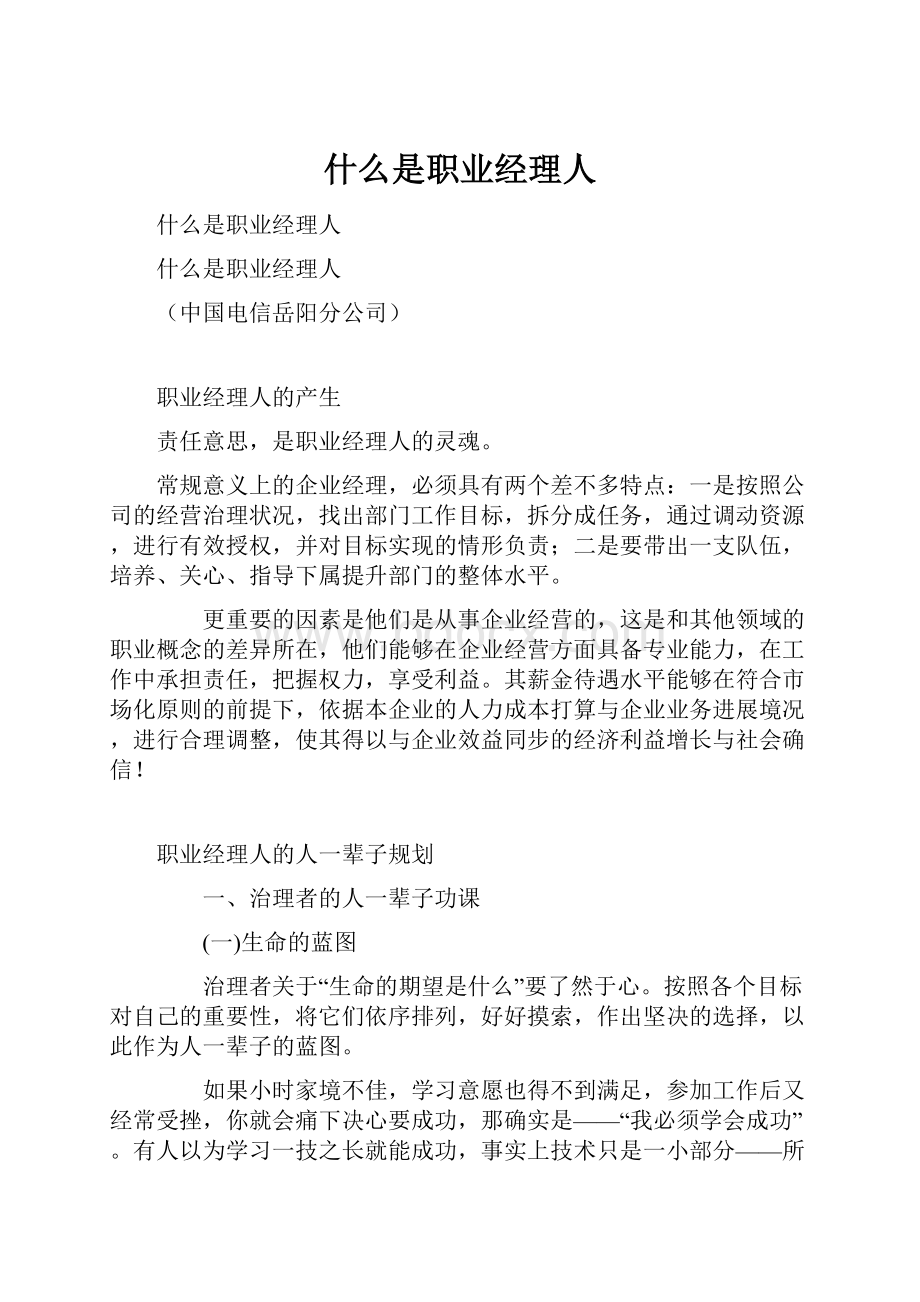 什么是职业经理人.docx_第1页