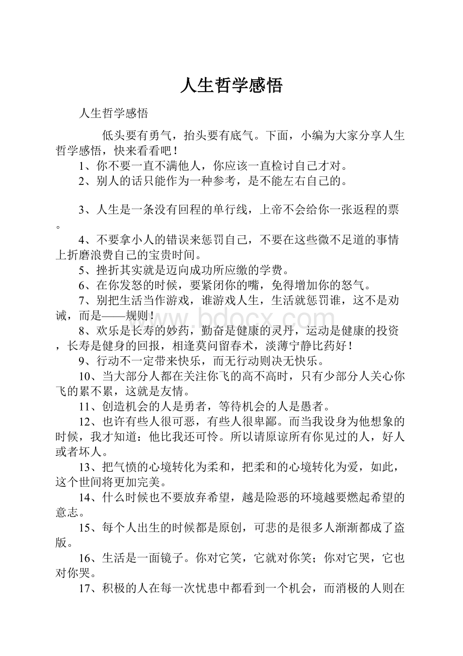 人生哲学感悟.docx_第1页