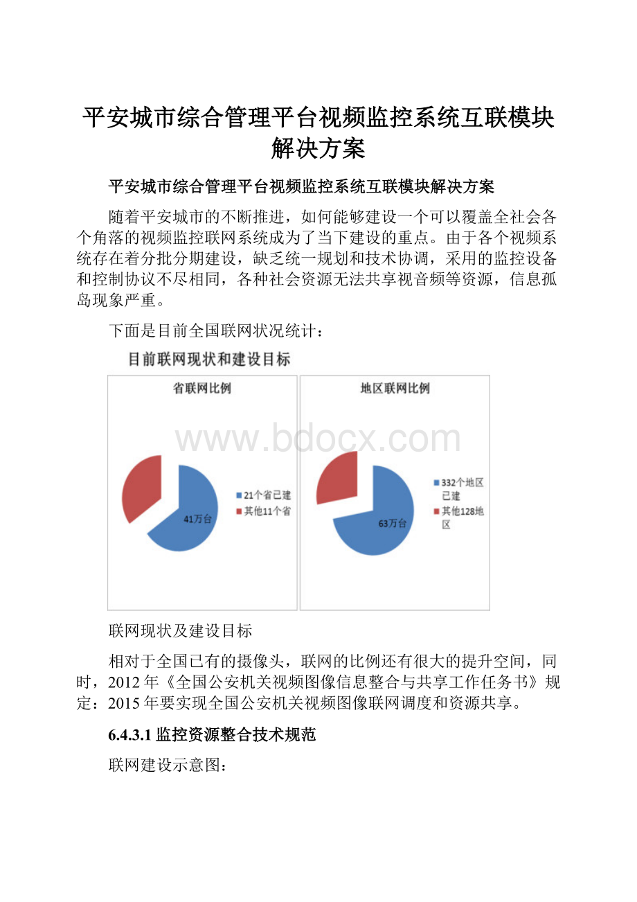 平安城市综合管理平台视频监控系统互联模块解决方案.docx_第1页