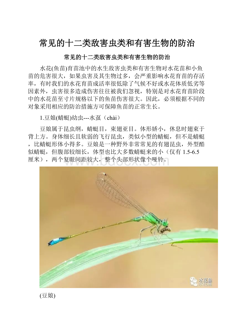 常见的十二类敌害虫类和有害生物的防治.docx