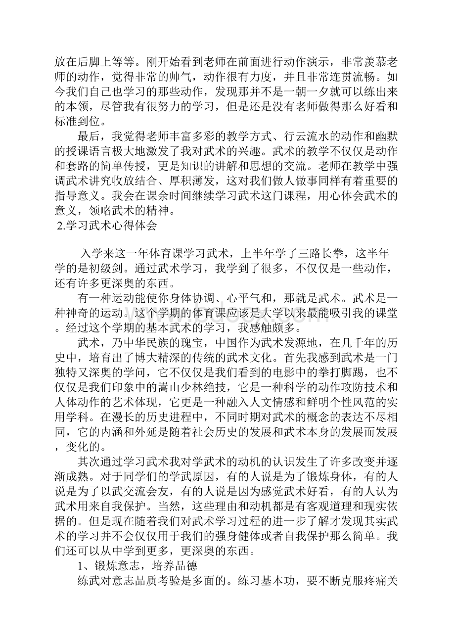 学习武术心得体会精选三篇.docx_第2页