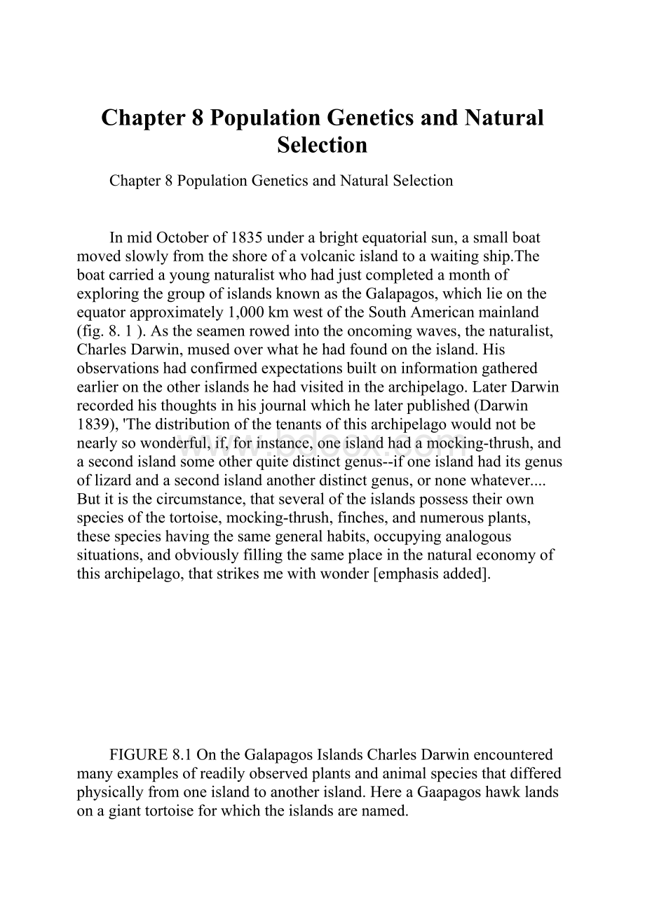 Chapter 8 Population Genetics and Natural Selection.docx_第1页