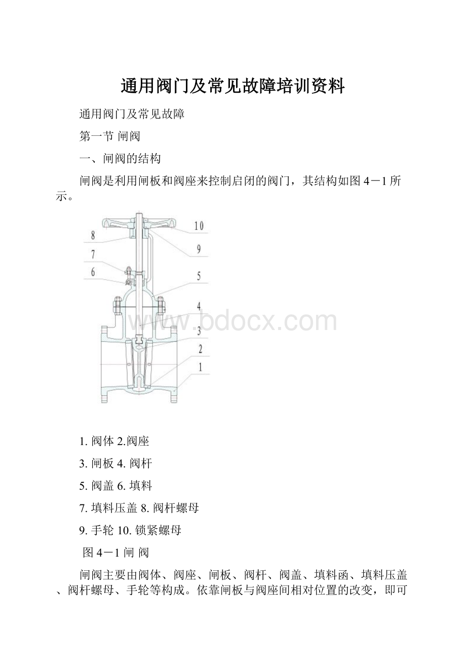 通用阀门及常见故障培训资料.docx_第1页