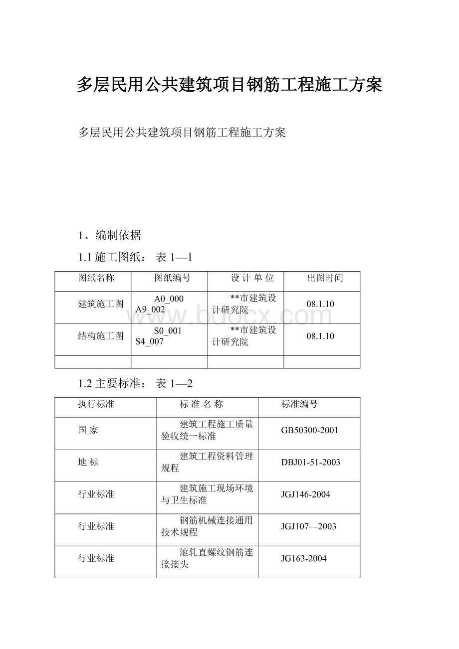 多层民用公共建筑项目钢筋工程施工方案.docx