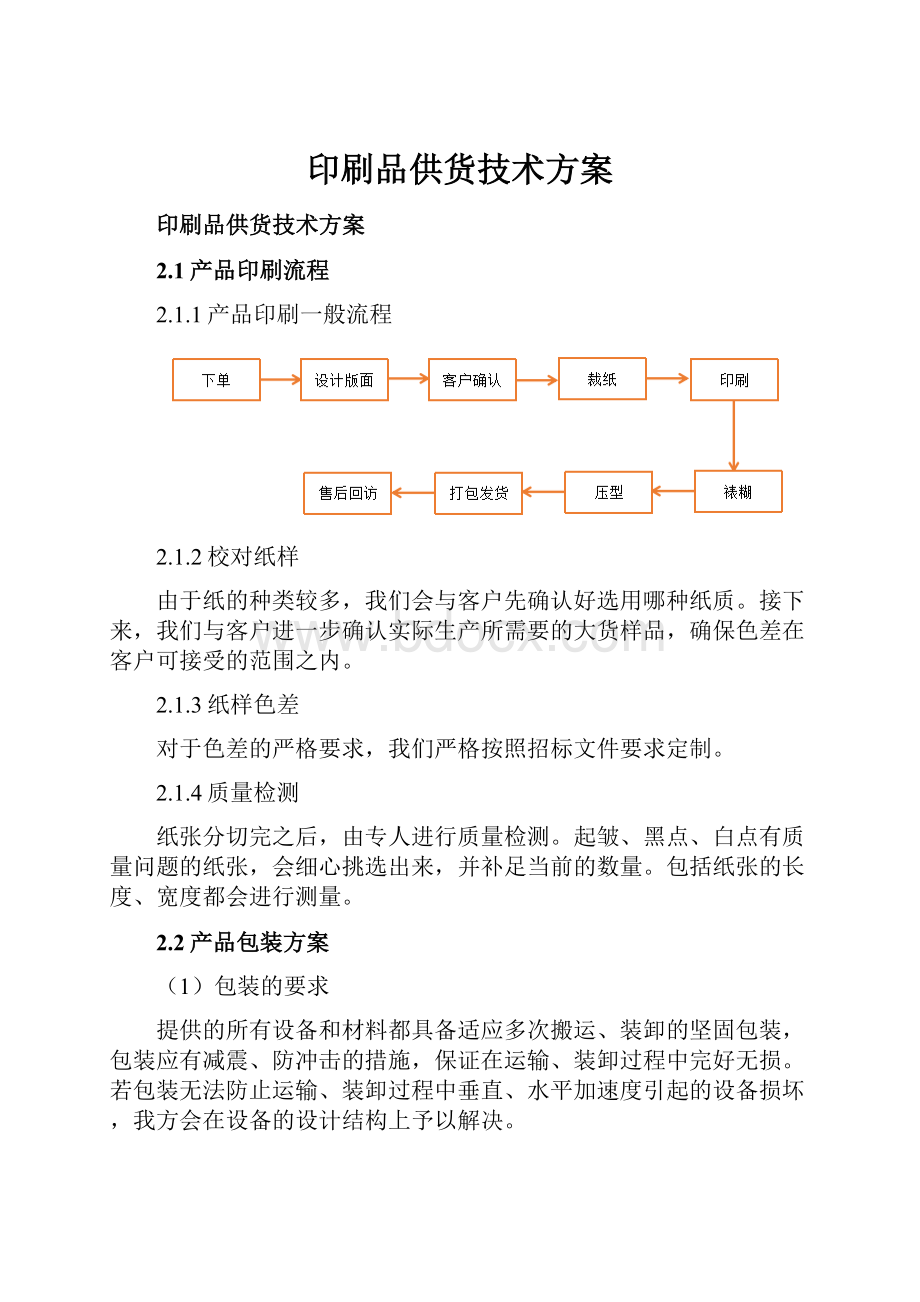 印刷品供货技术方案.docx_第1页