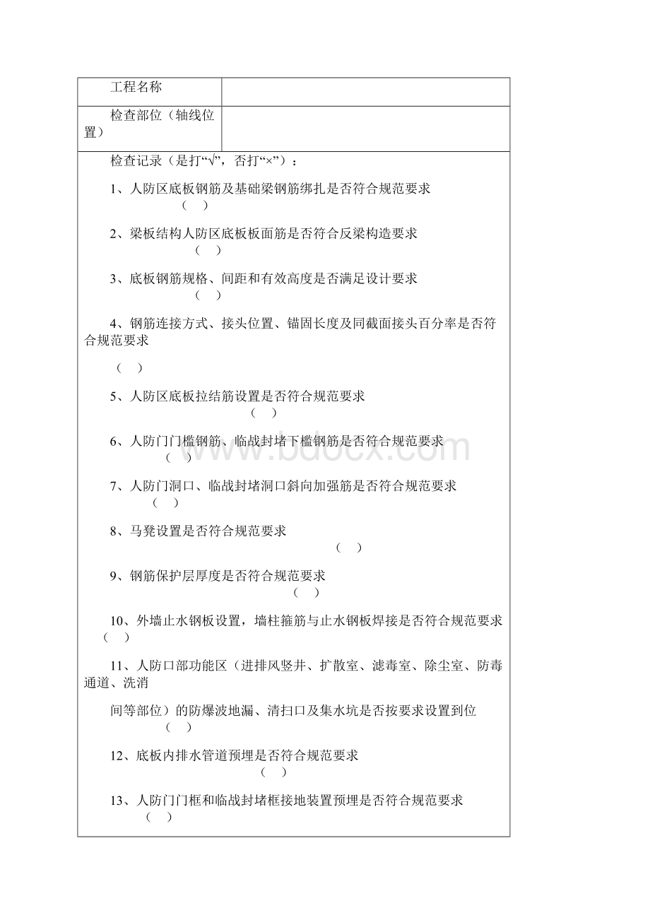 人防监理检查工作记录表.docx_第3页