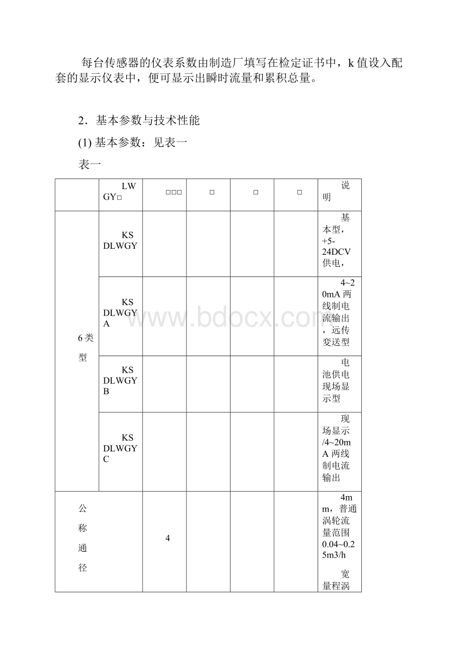 KSDLWGY涡轮流量传感器.docx_第3页